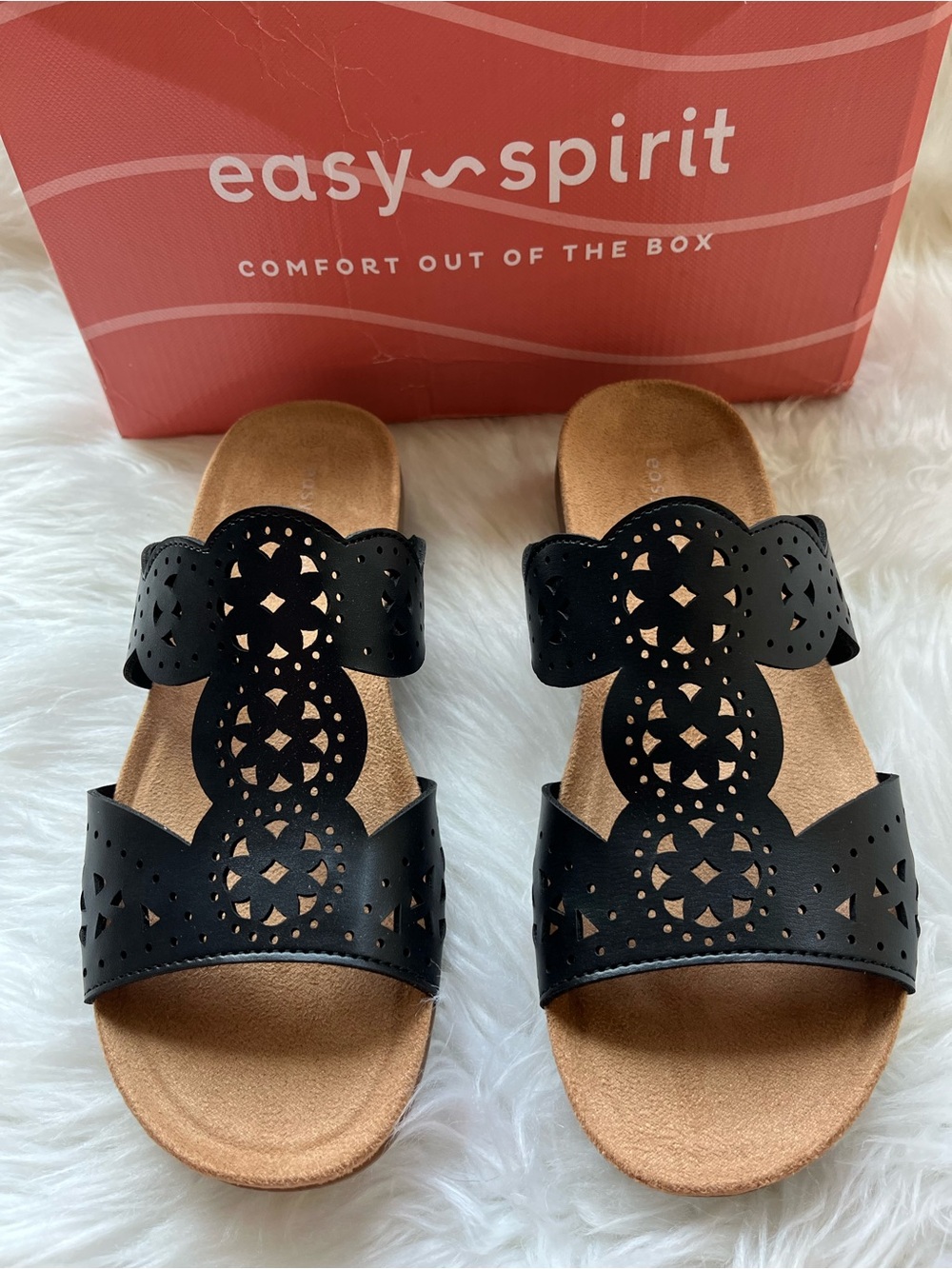 🆕 Easy Spirit Brixton 3 Sandals Black Women’s Size 6